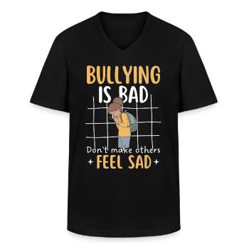 Mobbingprävention Tag der Einheit Mobbing Bewusstsein - Männer-T-Shirt mit V-Ausschnitt - Schwarz - Vorne - AI Model Male 178 dark (178cm)