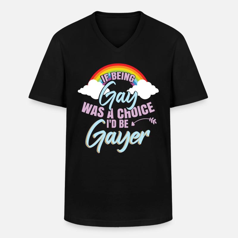 Ich wäre schwuler - Männer-T-Shirt mit V-Ausschnitt - Schwarz