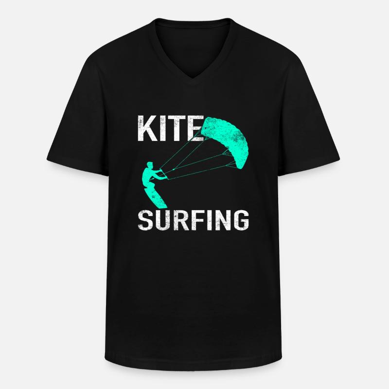 kite surfing - Männer-T-Shirt mit V-Ausschnitt - Schwarz