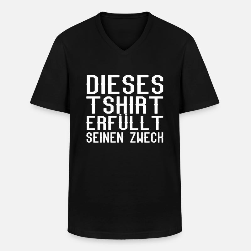Lustiger Spruch über Tshirt - Männer-T-Shirt mit V-Ausschnitt - Schwarz