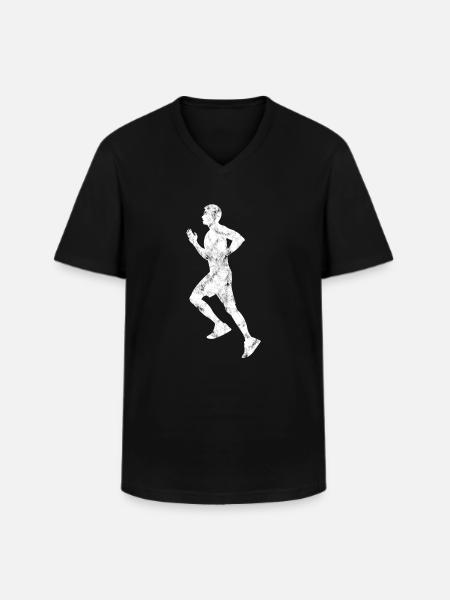 Jogging Silhouette - Men's V-Neck T-Shirt - black