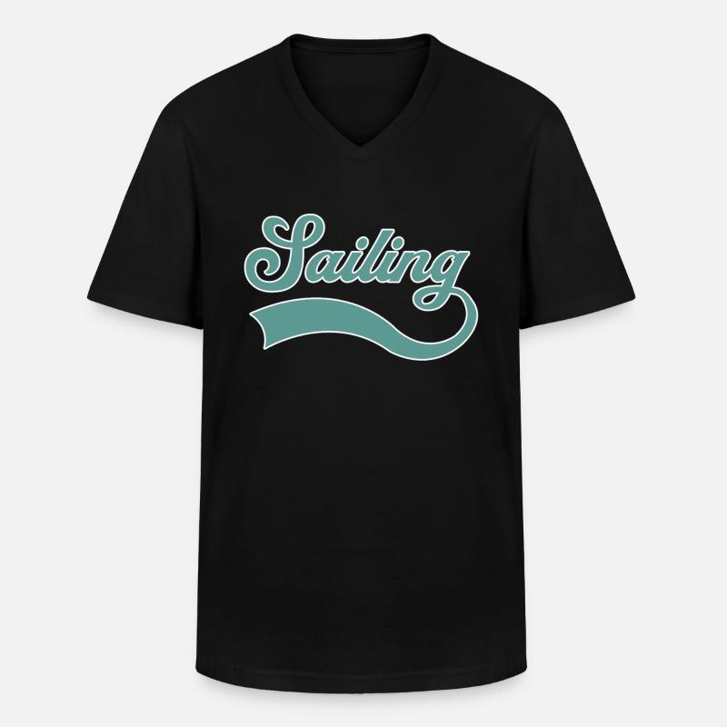 Segeln - Männer-T-Shirt mit V-Ausschnitt - Schwarz