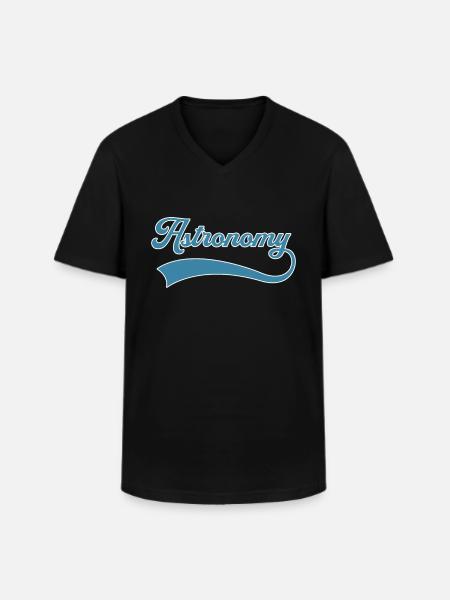 Astronomy lettering - Men's V-Neck T-Shirt - black