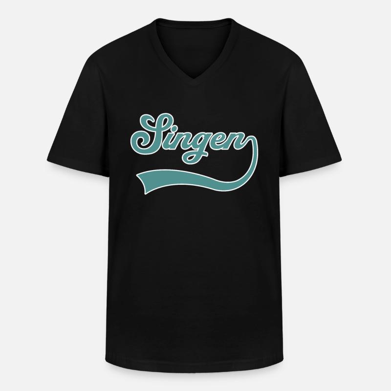 Singen Schriftzug - Männer-T-Shirt mit V-Ausschnitt - Schwarz