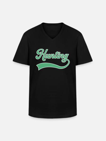 Hunting lettering - Men's V-Neck T-Shirt - black