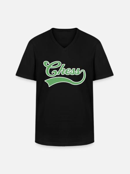 Lettrage d’échecs - T-shirt col V Homme - noir