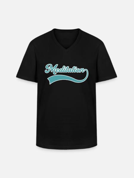 Lettrage de méditation - T-shirt col V Homme - noir
