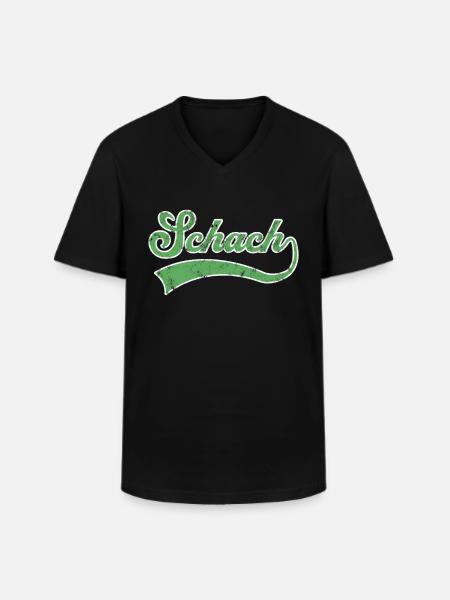 Schach Schriftzug - Männer-T-Shirt mit V-Ausschnitt - Schwarz