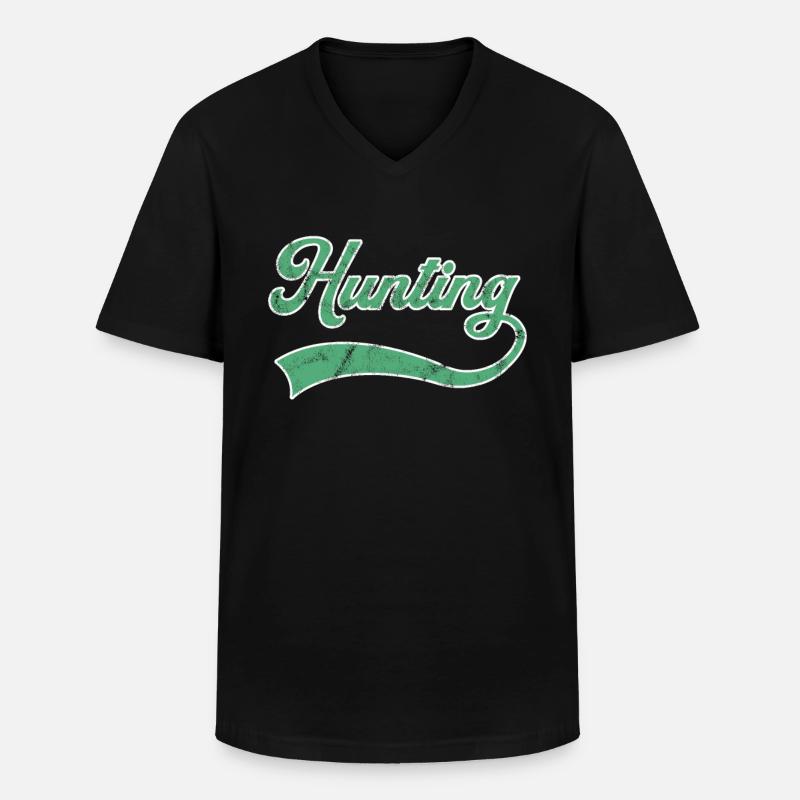Jagd Schriftzug - Männer-T-Shirt mit V-Ausschnitt - Schwarz