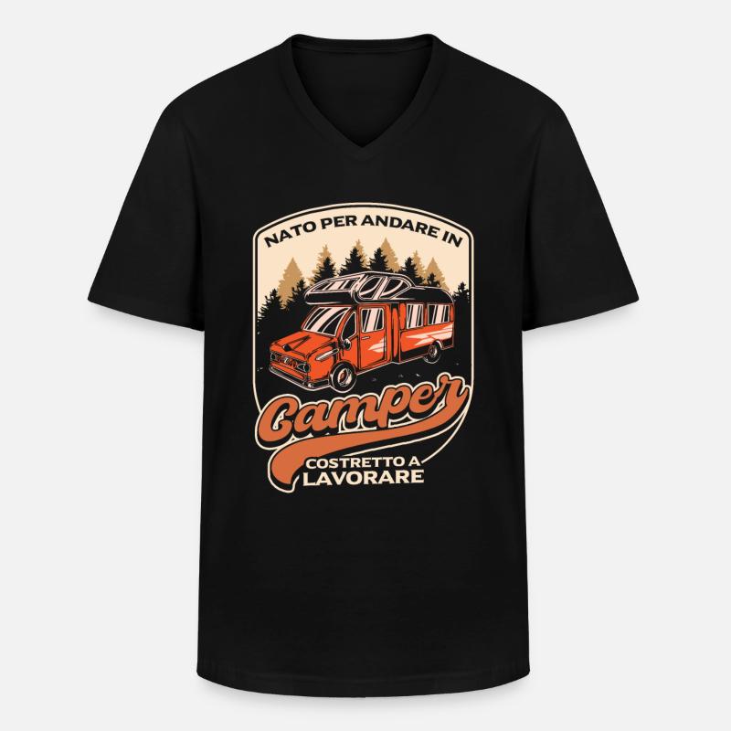 Camper | Camping | Camper | Caravan - Men's V-Neck T-Shirt - black