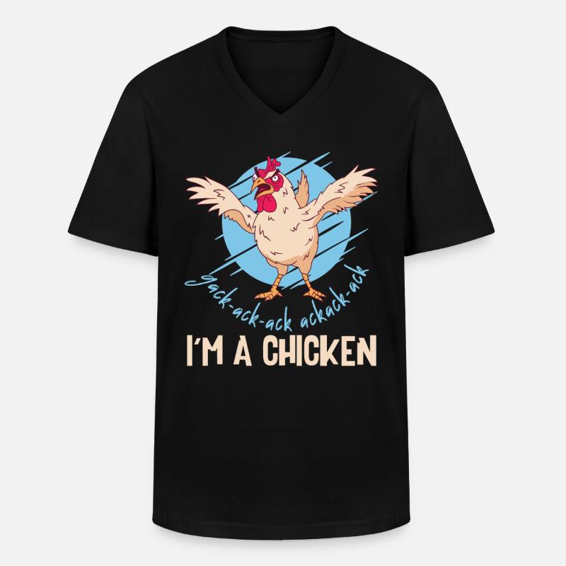 Ich bin ein Huhn - Männer-T-Shirt mit V-Ausschnitt - Schwarz