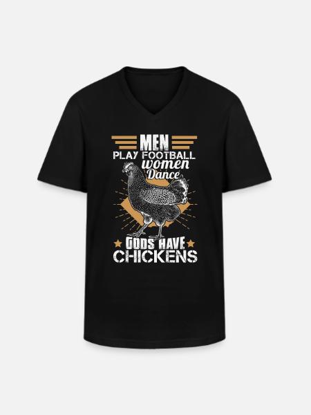 Gods Have Chickens - Men's V-Neck T-Shirt - black