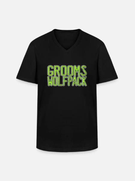 Groom's Wolf Pack - Men's V-Neck T-Shirt - black