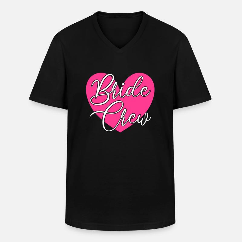 Team Braut bride crew - Männer-T-Shirt mit V-Ausschnitt - Schwarz