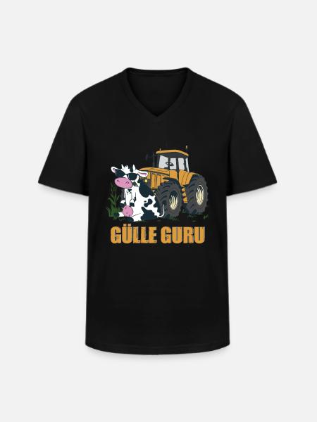 Gülle Guru - Männer-T-Shirt mit V-Ausschnitt - Schwarz