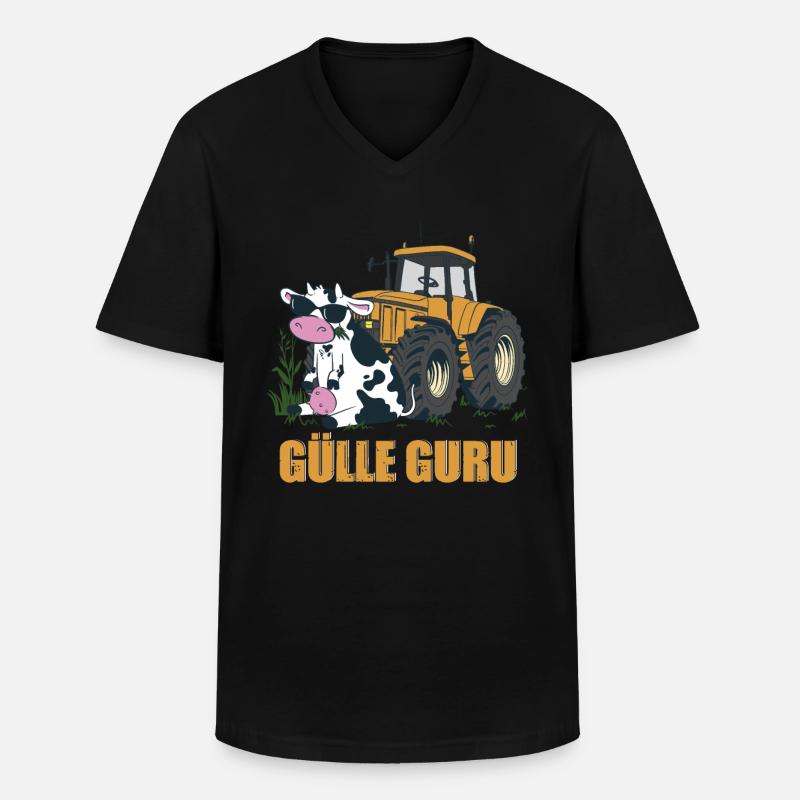 Gülle Guru - Männer-T-Shirt mit V-Ausschnitt - Schwarz