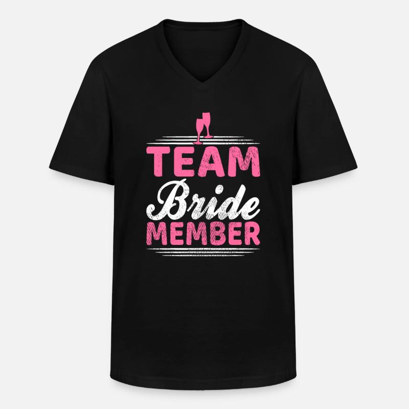 Team Braut Mitglied - Männer-T-Shirt mit V-Ausschnitt - Schwarz