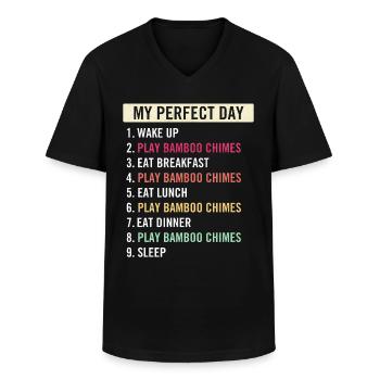 Funny Bamboo Chimes Players Bamboo Chimes Lovers - Männer-T-Shirt mit V-Ausschnitt - Schwarz - Vorne - AI Model Male 178 dark (178cm)