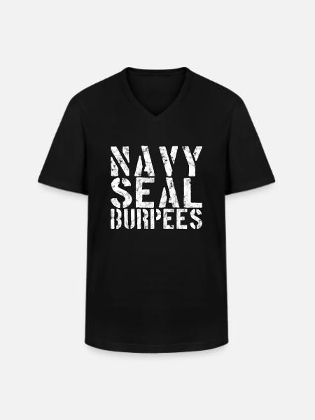 Burpees Shirt - Männer-T-Shirt mit V-Ausschnitt - Schwarz