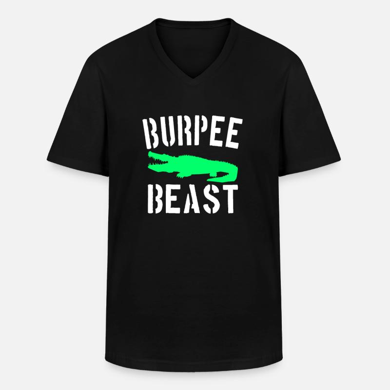 Burpee Beast - Männer-T-Shirt mit V-Ausschnitt - Schwarz