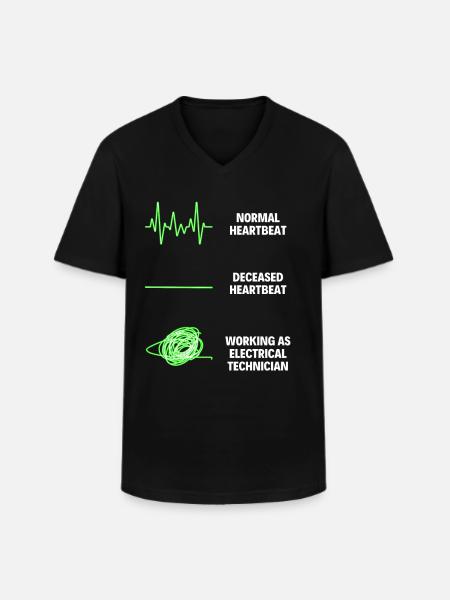 Technicien électricien drôle - T-shirt col V Homme - noir