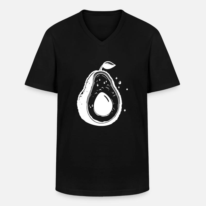 Avocado - Männer-T-Shirt mit V-Ausschnitt - Schwarz
