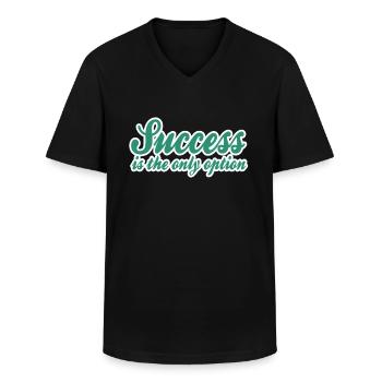 Success Saying - Men's V-Neck T-Shirt - black - Front - AI Model Male 178 dark (178cm)