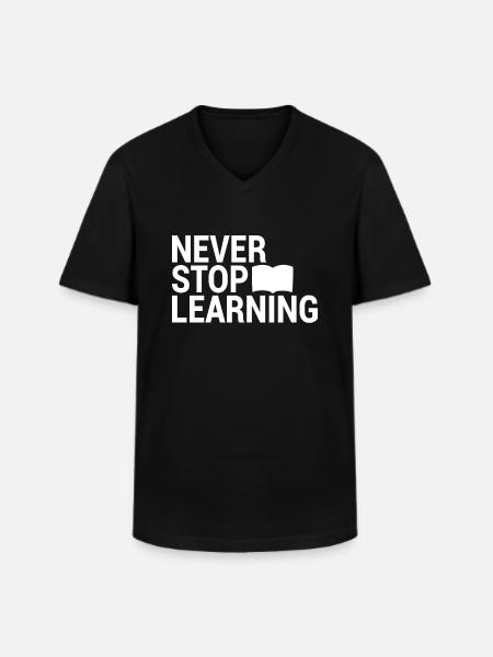 Learn Saying - Men's V-Neck T-Shirt - black