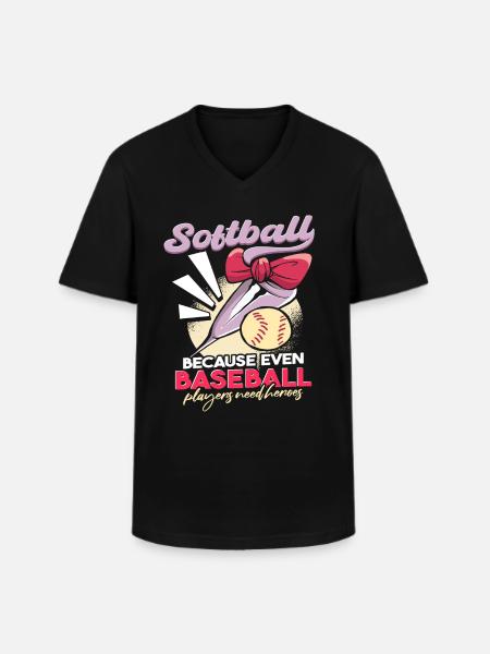 Softball Player Joke - Men's V-Neck T-Shirt - black
