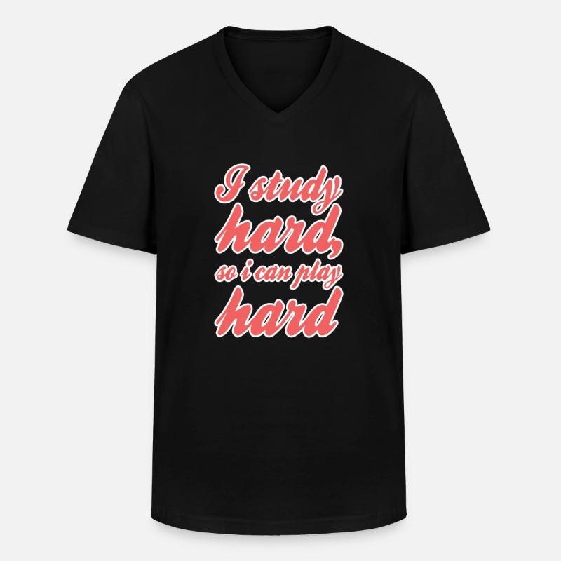 Studieren Spruch - Männer-T-Shirt mit V-Ausschnitt - Schwarz