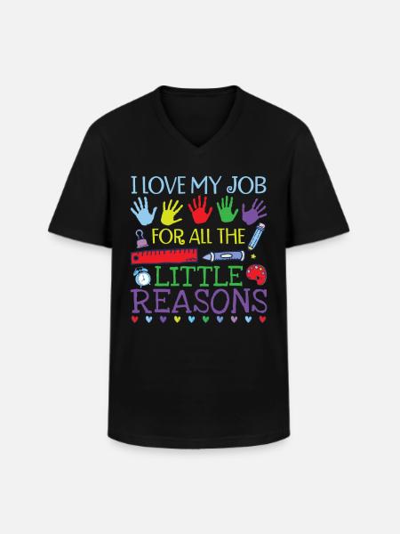 Cute Kindergarten Teacher - Men's V-Neck T-Shirt - black