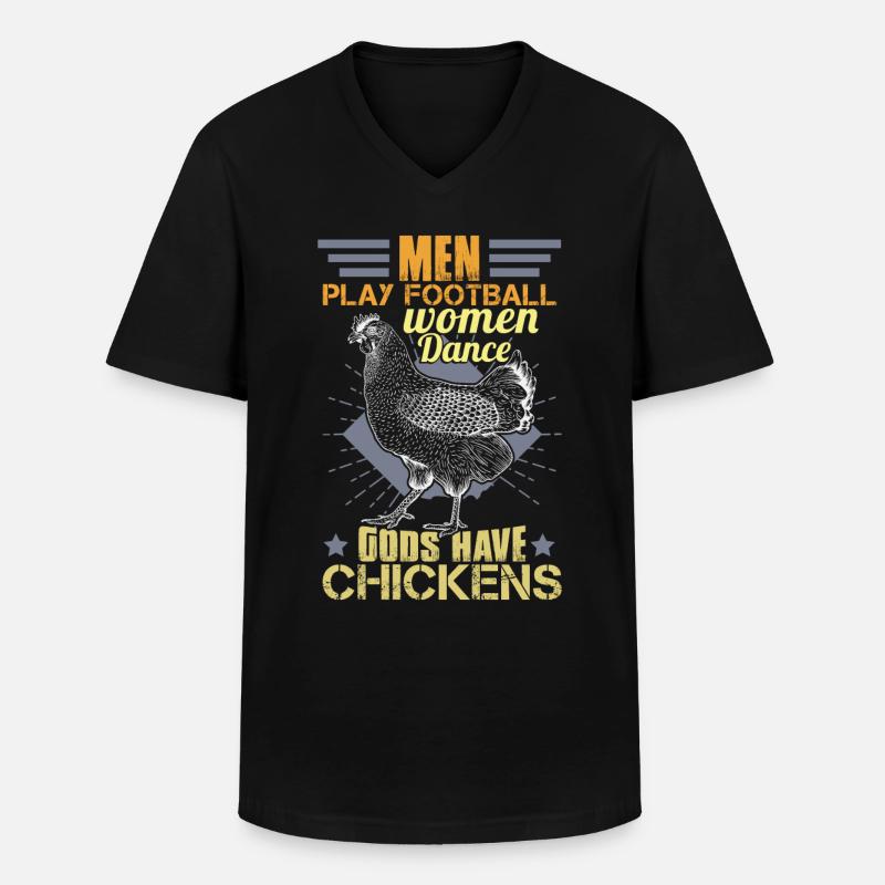 Hühnerkostüm Herren - Männer-T-Shirt mit V-Ausschnitt - Schwarz