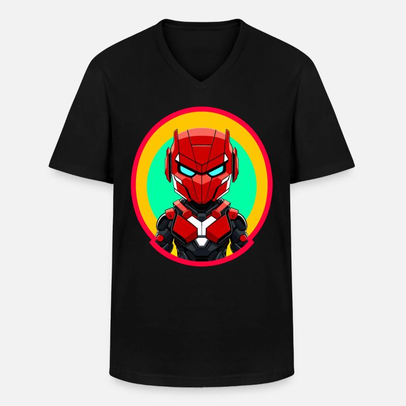 Baby Roboter - Männer-T-Shirt mit V-Ausschnitt - Schwarz