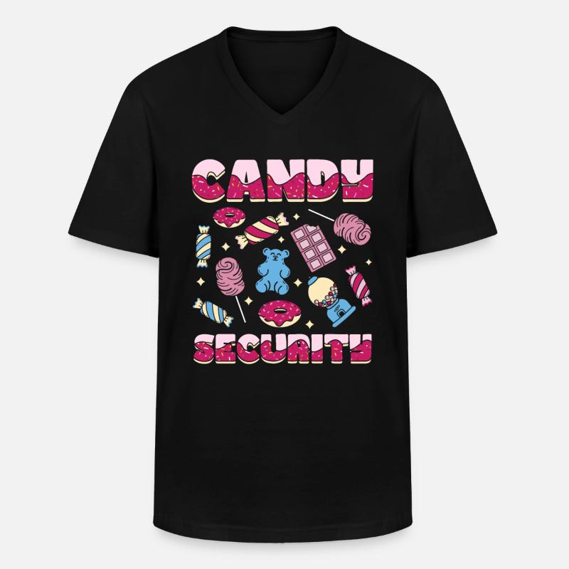 Süßigkeiten-Sicherheit - Männer-T-Shirt mit V-Ausschnitt - Schwarz