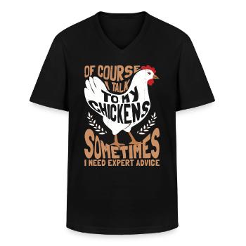 Élevage d’amateurs de poulet - T-shirt col V Homme - noir - Devant - AI Model Male 178 dark (178cm)