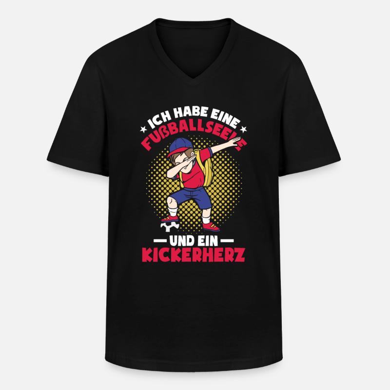 Fußball Kinder Sprüche - Männer-T-Shirt mit V-Ausschnitt - Schwarz