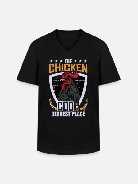 The Chicken Coop - Men's V-Neck T-Shirt - black