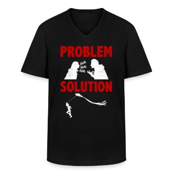 Kite Flying Kite Kite Maker Problem Solution Hobby - Männer-T-Shirt mit V-Ausschnitt - Schwarz - Vorne - AI Model Male 178 dark (178cm)
