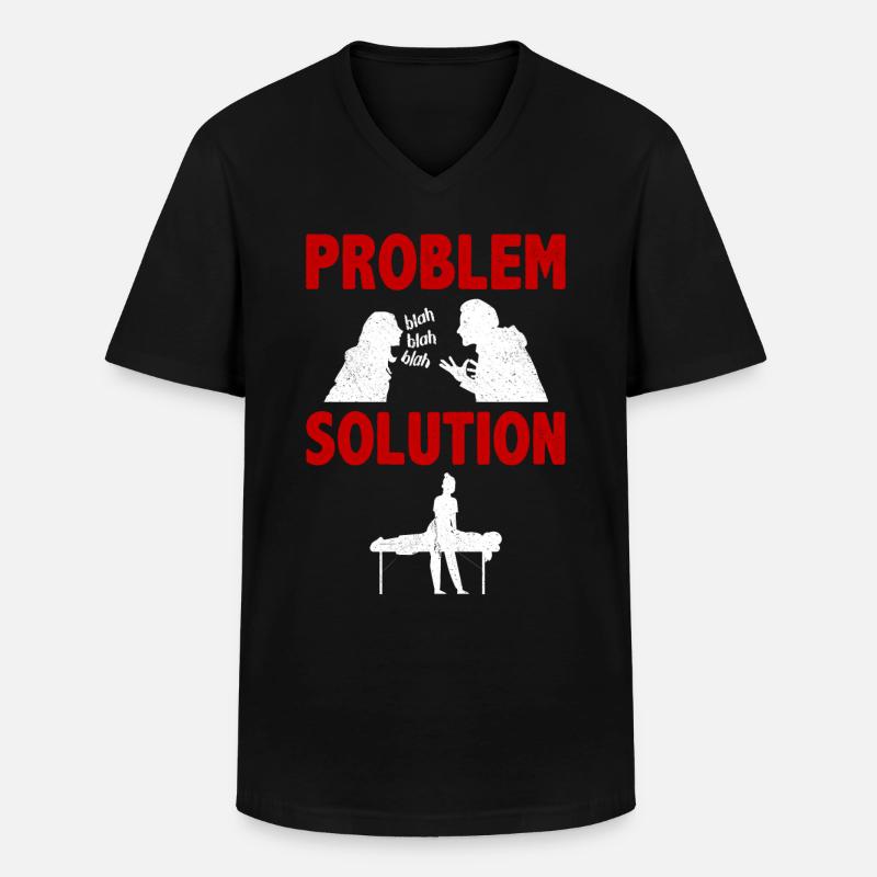Massaging Massage Therapist Problem Solution - Men's V-Neck T-Shirt - black