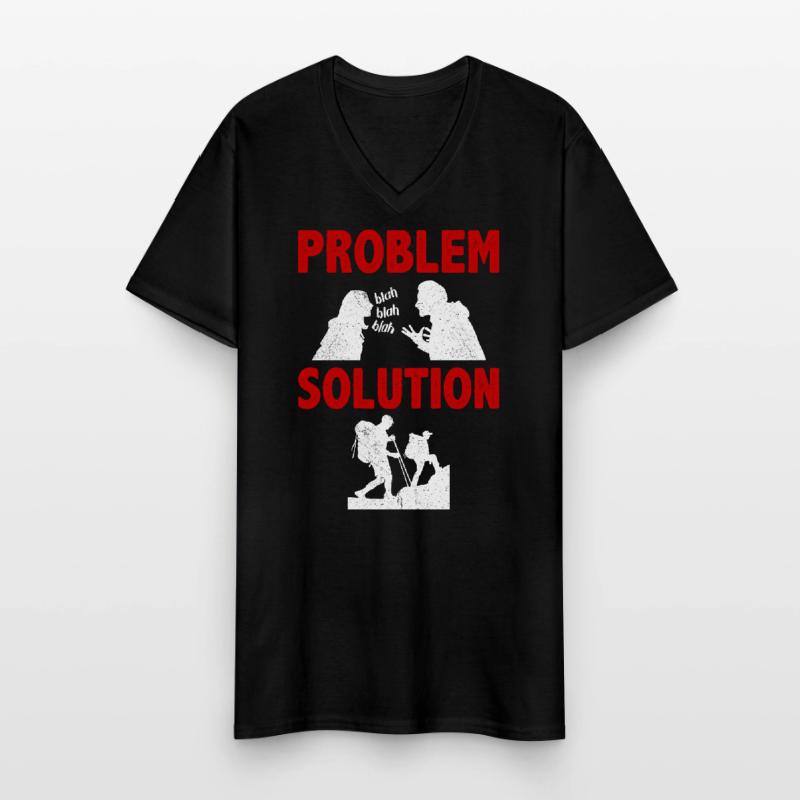 Mountaineering Mountain Climbing Problem Solution Männer-T-Shirt mit V-Ausschnitt