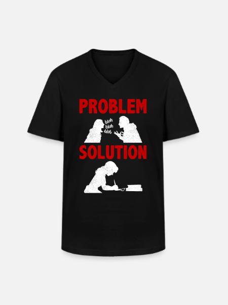 Écriture romanesque Narrative Problème Solution - T-shirt col V Homme - noir