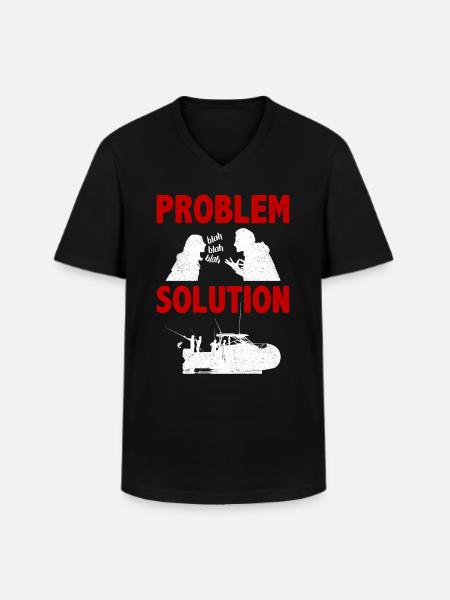 Offshore Fishing Fisherman Problem Solution Hobby - Men's V-Neck T-Shirt - black