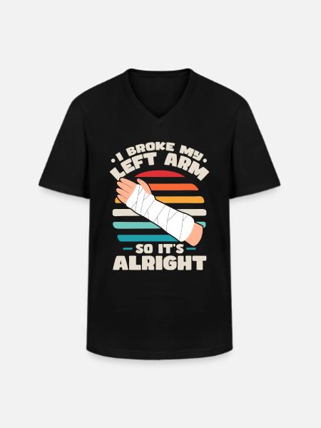 Broken Arm Funny - Men's V-Neck T-Shirt - black