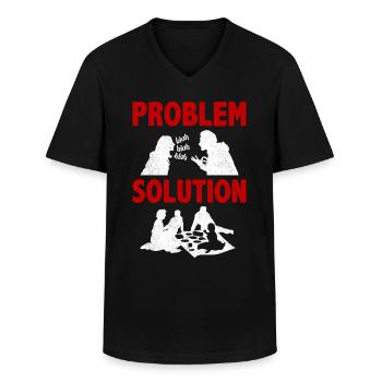 Picknicing Outing Problème Solution Hobby - T-shirt col V Homme - noir - Devant - AI Model Male 178 dark (178cm)