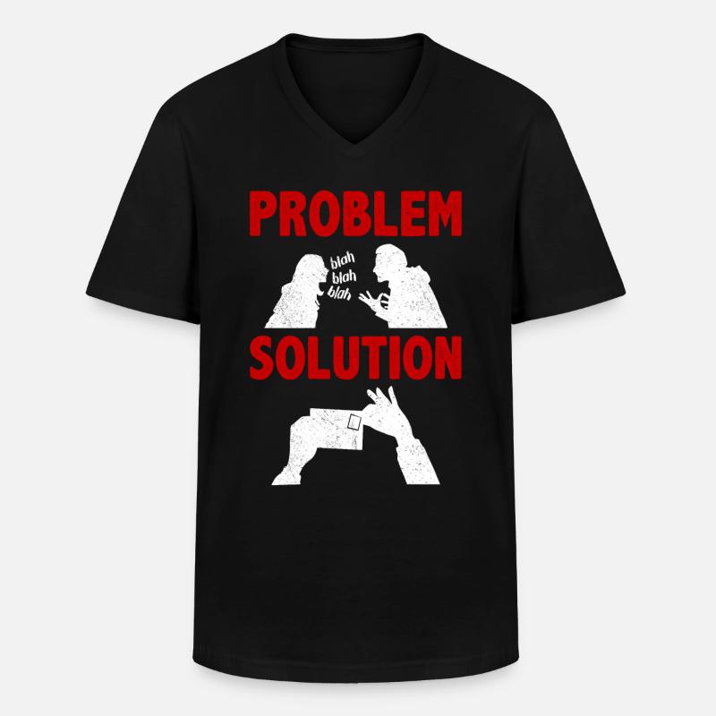 Postcrossing Postman PostcardProblem Solution - T-shirt col V Homme - noir