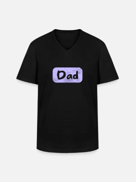 Dad lettering shield - Men's V-Neck T-Shirt - black