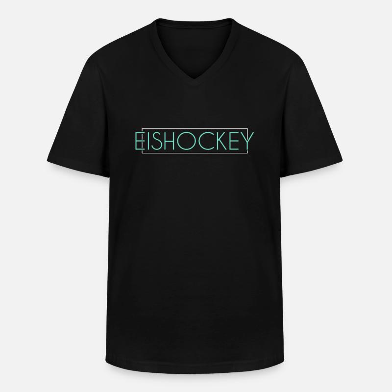 Eishockey Schriftzug - Männer-T-Shirt mit V-Ausschnitt - Schwarz