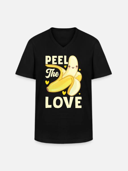 Peel The Love - Men's V-Neck T-Shirt - black