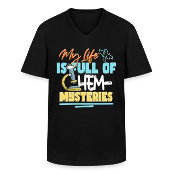 My Life Is Full Of Chem-Mysteries - Men's V-Neck T-Shirt - black - Front - AI Model Male 178 dark (178cm)
