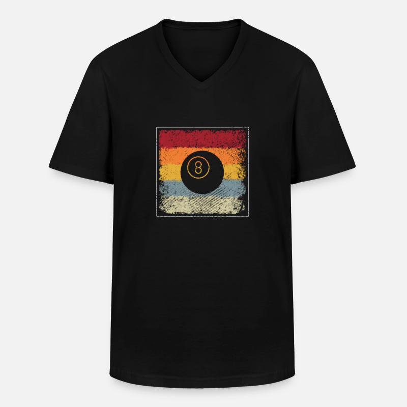 Billiard Retro - Männer-T-Shirt mit V-Ausschnitt - Schwarz